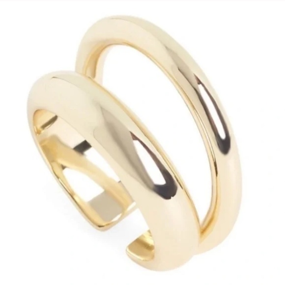 LOREN STEWART × CURATEUR Women’s Gold Deux Open Band Ring Size 7 - Picture 1 of 4
